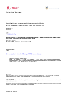 Novel Pyridinium Surfactants with Unsaturated Alkyl Chains