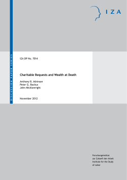 Charitable Bequests and Wealth at Death