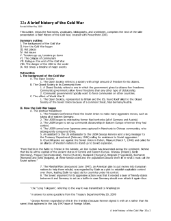 32a A brief history of the Cold War