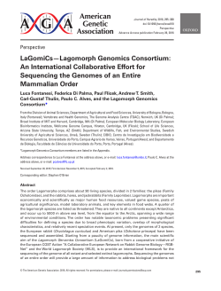 LaGomiCs&mdash;Lagomorph Genomics Consortium: An International