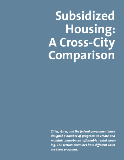 Subsidized Housing: A Cross-City Comparison
