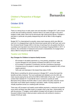 Barnardos Budget 2017 Analysis