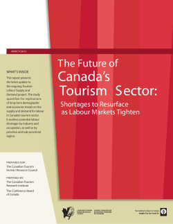 The Future of Canada`s Tourism Sector: Shortages to Resurface as