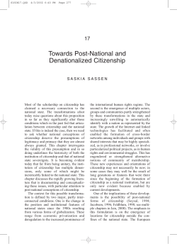 Towards Post-National and Denationalized Citizenship