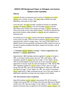 Background Paper on Refugees and Asylum Seekers from Colombia