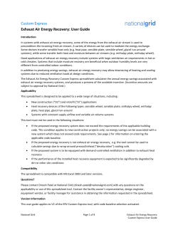 Custom Express Exhaust Air Energy Recovery: User