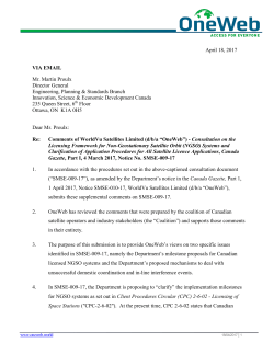 OneWeb - Innovation, Science and Economic Development Canada