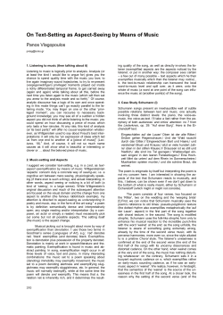 On Text-Setting as Aspect-Seeing by Means of Music