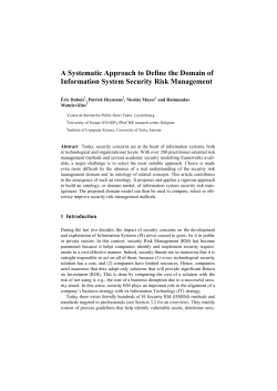 A Systematic Approach to Define the Domain of