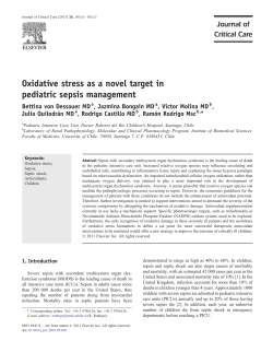Oxidative stress as a novel target in pediatric sepsis management