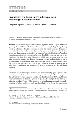 Productivity of a Polish child`s inflectional noun