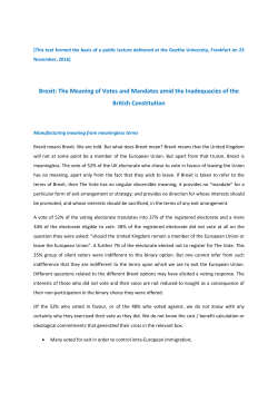 Brexit: The Meaning of Votes and Mandates amid the