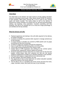 Trainee Instructor Internship Information Pack