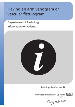 Arm Venogram Vascular Fistulogram Edition 5 leaflet