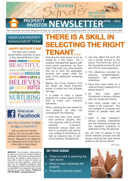 newsletter - Donna Sands Boutique Property