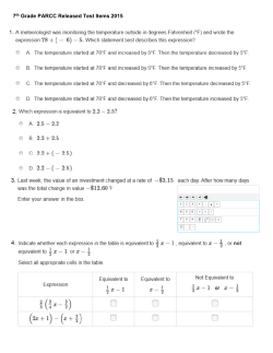 7th Grade PARCC Released Test Items 2015