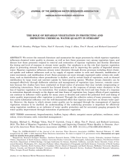 the role of riparian vegetation in protecting and improving chemical