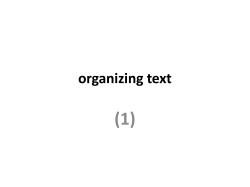 organizing text