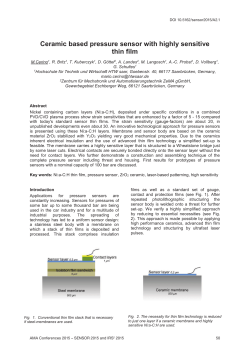 Ceramic based pressure sensor with highly sensitive thin film