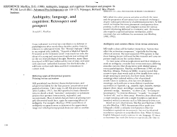 Ambiguity, language, and cognition: Retrospect and prospect. In