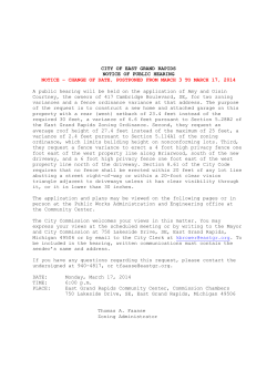 CITY OF EAST GRAND RAPIDS NOTICE OF PUBLIC HEARING