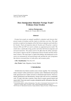 Does Immigration Stimulate Foreign Trade? Evidence from Sweden