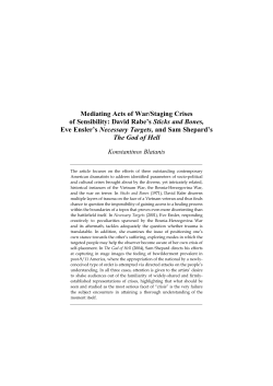 Mediating Acts of War/Staging Crises of Sensibility: David