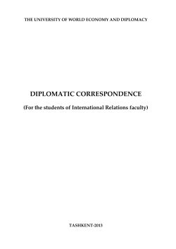 DIPLOMATIC CORRESPONDENCE