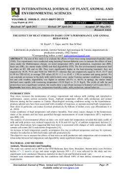the effect of heat stress on dairy cow`s performance and animal