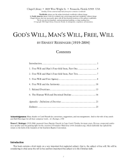 God`s Will, Man`s Will, and Free Will