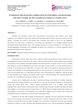 Synergistic Bio-Pesticide Combination of Pyrethrins and Rotenoids