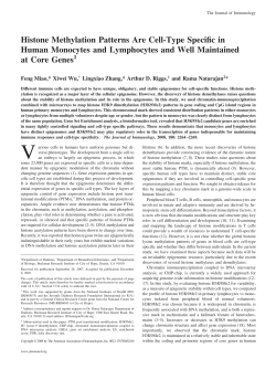 Histone Methylation Patterns Are Cell