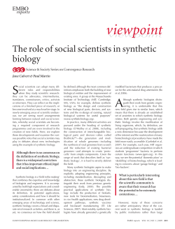 The role of social scientists in synthetic biology