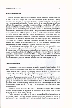 Edaphic specialization Altitudinal zonation