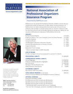 National Association of Professional Organizers Insurance Program