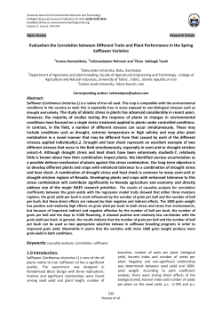 Evaluation the Correlation between Different Traits and Plant