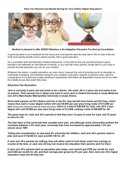 Education Fee Illustration: Jack is currently 6 years old and wants to