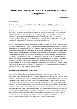 An Open Letter to Colleagues Critical of Campus