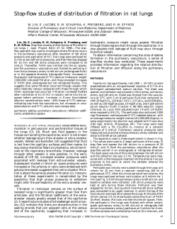 Stop-flow studies of distribution of filtration in rat lungs