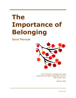 The Importance of Belonging - Human Services Research Institute