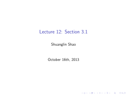 Lecture 12: Section 3.1
