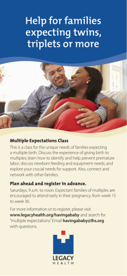 Help for families expecting twins, triplets or more