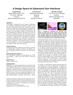 A Design Space for Ephemeral User Interfaces