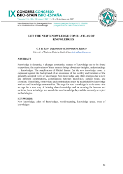 let the new knowledge come: atlas of knowledges