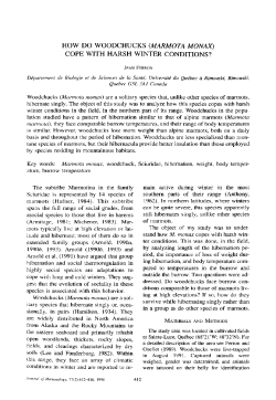 how do woodchucks (marmota monax) cope with harsh winter