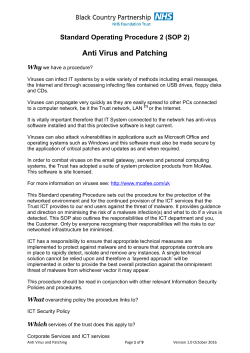 Anti Virus and Patching - Black Country Partnership NHS