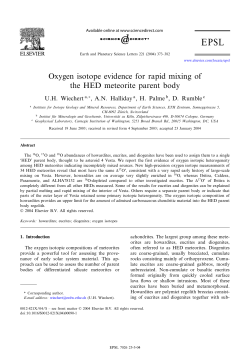 Oxygen isotope evidence for rapid mixing of the HED meteorite