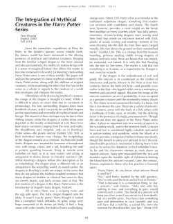 The Integration of Mythical Creatures in the Harry Potter Series