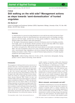 Still walking on the wild side? Management actions as steps towards