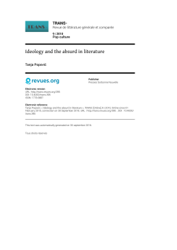 Ideology and the absurd in literature - revue TRANS
